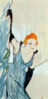 Yvette Guilbert Taking a Curtain Call - Henri De Toulouse-Lautrec Oil Painting