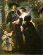 Rubens with his Family in Garden - Peter Paul Rubens oil painting