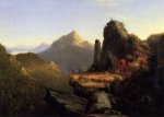 Scene from 'The Last of the Mohicans': Cora Kneeling at the Feet of Tanemund - Thomas Cole Oil Painting