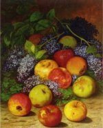 Apples and Lilacs - William Mason Brown Oil Painting