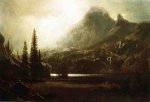 By a Mountain Lake - Albert Bierstadt Oil Painting