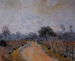 The Road from Prunay to Bougival - Alfred Sisley Oil Painting