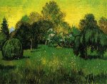 Public Park with Weeping Willow: The Poet's Garden I - Vincent Van Gogh Oil Painting
