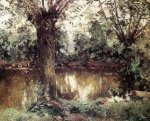 Landscape, Banks of the Yerres - Gustave Caillebotte Oil Painting