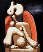 Woman in Red Armchair II - Oil Painting Reproduction On Canvas