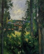 Auvers-sur-Oise, View from Nearby - Paul Cezanne Oil Painting