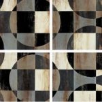 Circle and square shapes mixed - 4 panels - Decorative Art