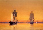 Ships in Boston Harbor at Twilight - William Bradford Oil Painting