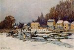 The Blocked Seine at Port-Marly - Alfred Sisley Oil Painting