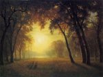 Deer in a Clearing - Albert Bierstadt Oil Painting