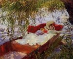 Two Women Asleep in a Punt under the Willows - Oil Painting Reproduction On Canvas