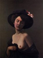 Woman with a Black Hat - Oil Painting Reproduction On Canvas
