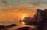 Seascape: Cliffs at Sunset - William Bradford Oil Painting