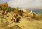Horsemen on a Coastal Path, Algiers - Frederick Arthur Bridgeman Oil Painting