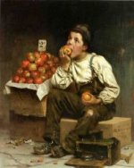 Eating the Profits - John George Brown Oil Painting