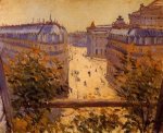 Rue Halevy, Balcony View - Gustave Caillebotte Oil Painting
