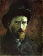 Self Portrait in a Dark Felt Hat - Vincent Van Gogh Oil Painting