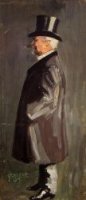 Portrait of Leopold Czihaczek, in Profile Facing Left - Egon Schiele Oil Painting