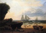 Sailing along the Shore - Thomas Birch Oil Painting
