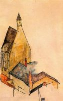 Spitalskirche, Molding - by Egon Schiele