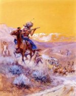 Indian Attack - Charles Marion Russell Oil Painting