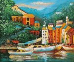 Lazy Boat Dock II - Oil Painting Reproduction On Canvas