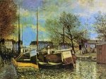 Barges on the Saint-Martin Canal - Oil Painting Reproduction On Canvas