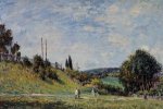 Railroad Embankment at Sevres - Alfred Sisley Oil Painting