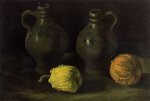 Still Life with Two Jars and Two Pumpkins - Vincent Van Gogh Oil Painting