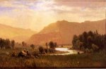 Figures in a Hudson River Landscape - Albert Bierstadt Oil Painting