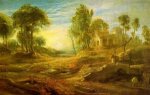 Landscape with a Watering Place - Peter Paul Rubens Oil Painting