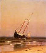 Ashore on Salisbury Beach - Alfred Thompson Bricher Oil Painting