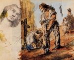 The Gravediggers - Paul Cezanne Oil Painting