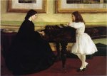 At the Piano - James Abbott McNeill Whistler Oil Painting