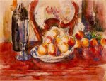 Still Life-Apples, a Bottle and Chairback - Paul Cezanne Oil Painting