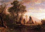 Indian Encampment, Late Afternoon - Albert Bierstadt Oil Painting