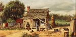 Cabin Scene - William Aiken Walker Oil Painting