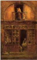 A Shop with a Balcony - James Abbott McNeill Whistler Oil Painting