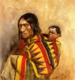 Stone-in-Moccasin Woman - Charles Marion Russell Oil Painting