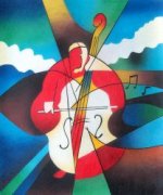 Abstract Cellist - Oil Painting Reproduction On Canvas