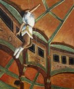 Miss Lala at The Cirque Fernando - Edgar Degas Oil Painting
