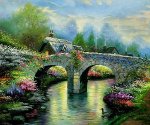 Blossom Bridge - Oil Painting Reproduction On Canvas