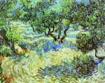 Olive Grove: Bright Blue Sky - Vincent Van Gogh Oil Painting