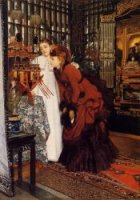 Young Women Looking at Japanese Objects II - Oil Painting Reproduction On Canvas