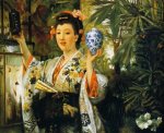 Young Lady Holding Japanese Objects - Oil Painting Reproduction On Canvas