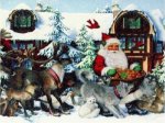 Christmas Father and Animals - Oil Painting Reproduction On Canvas