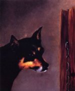 Dog Head with Post and Chain - William Aiken Walker Oil Painting