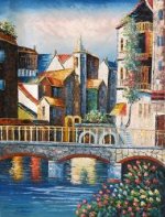 German Town - Oil Painting Reproduction On Canvas