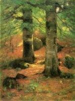 Vernon Beeches - Theodore Clement Steele Oil Painting