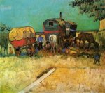 Encampment of Gypsies with Caravans - Vincent Van Gogh Oil Painting